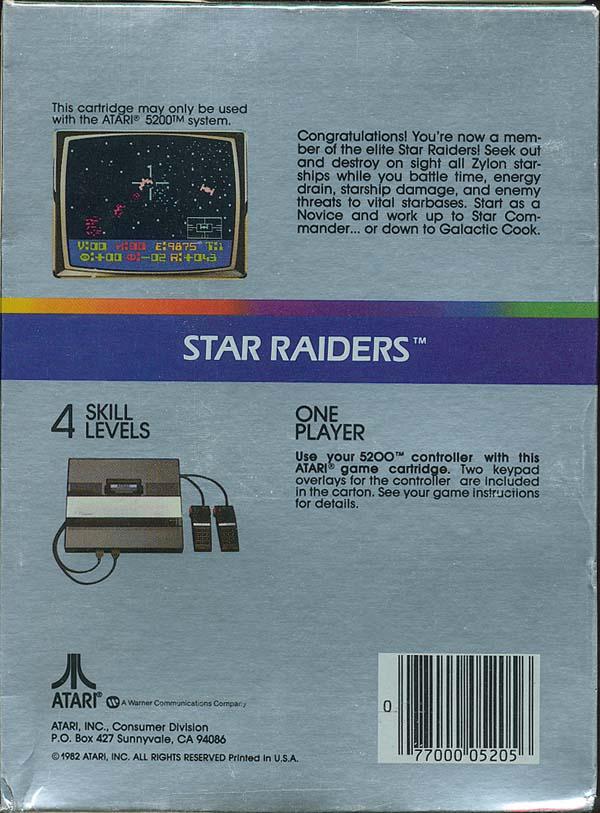 Star Raiders (1982) (Atari) Box Scan - Back